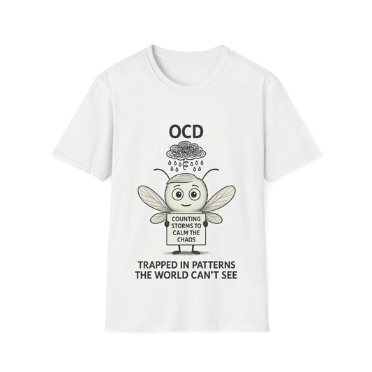Felix OCD awareness cartoon mosquito design front T-shirt – Mental Health Musings collection