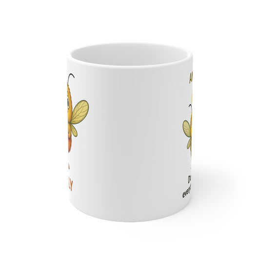Nelly Anxiety awareness cartoon front mug – Mental Health Musings design