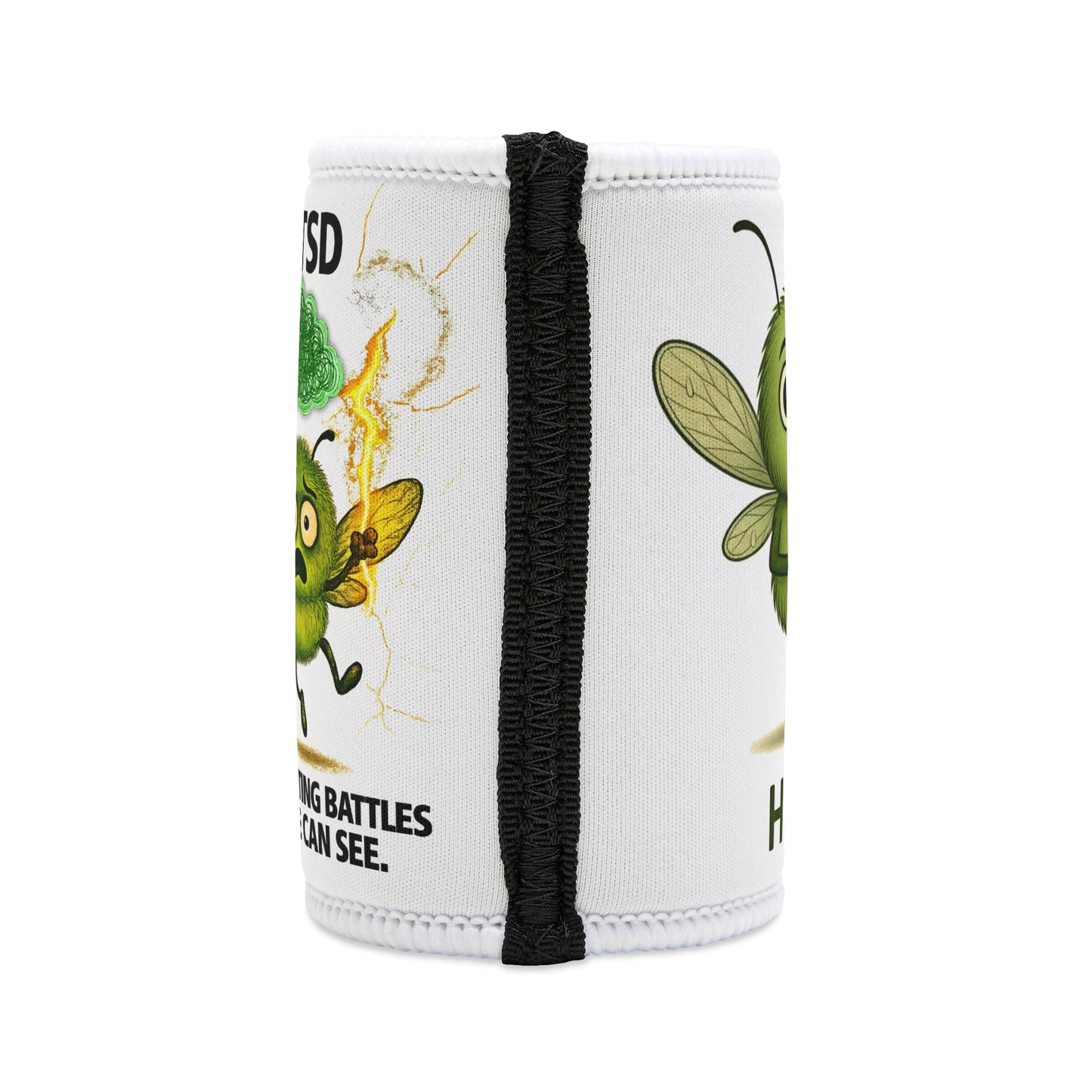 PTSD character Hope from storm mosquitos apparel stubby holder back