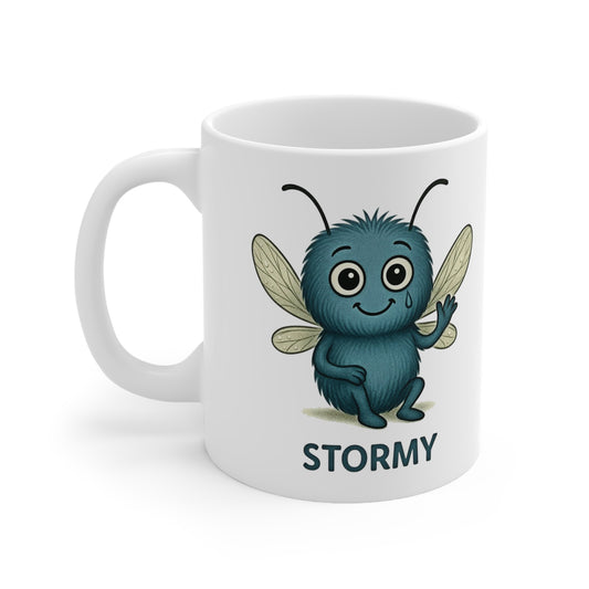 Stormy Depression awareness character on mug – Storm Mosquitos Apparel Character