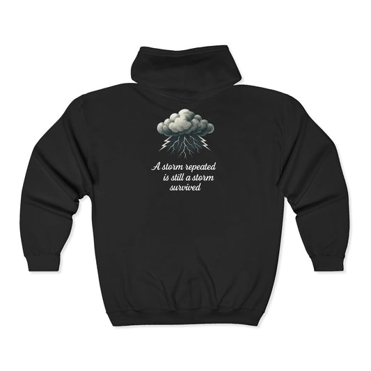 Black hoodie with felix representing ocd from Storm Mosquitos Apparel designs - back