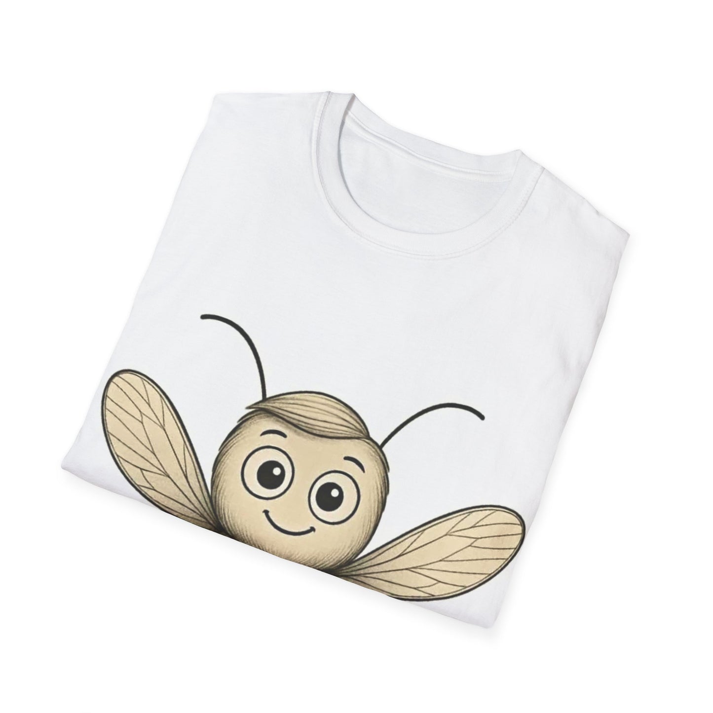 Felix OCD awareness cartoon mosquito design flat lay T-shirt – Mental Health Musings collection