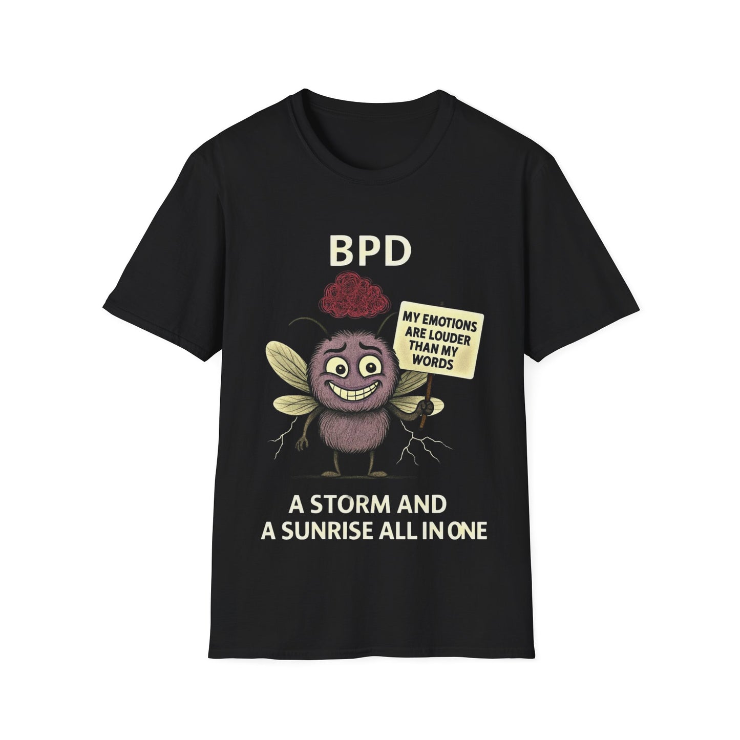 BPD Awareness T-Shirt – My Emotions Are Louder Than My Words | Mental Health Support Tee