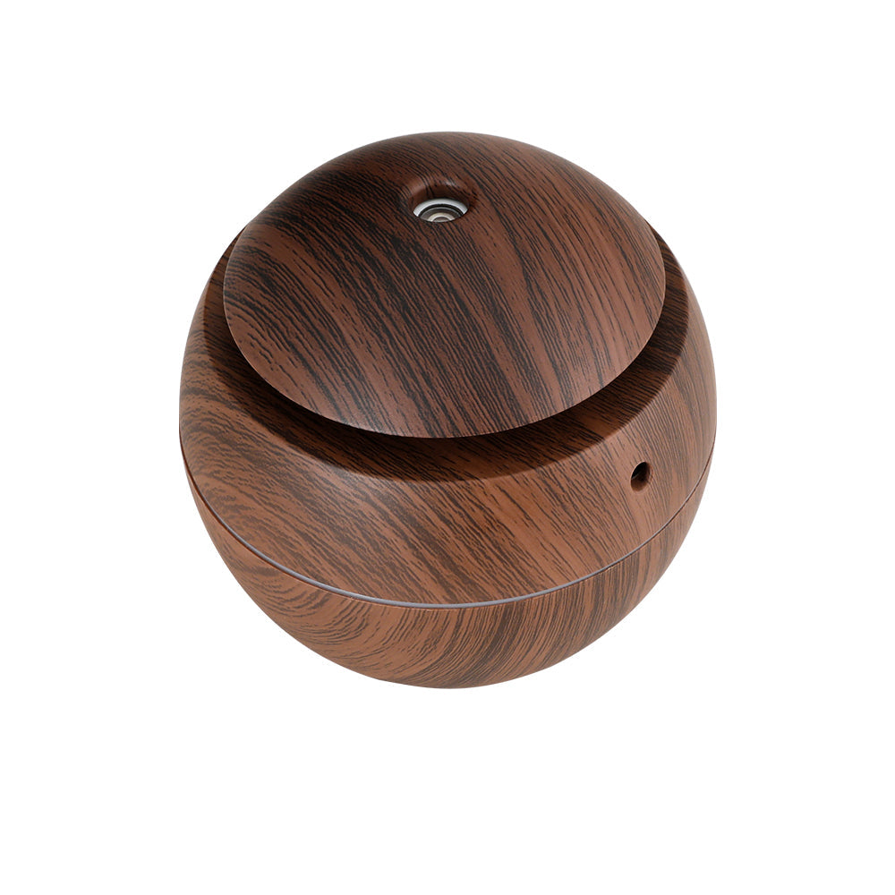 Devanti Dark Wood Aromatherapy Diffuser – 130ml Ultrasonic Mist Humidifier with 7-Colour LED Light | Mind Haven