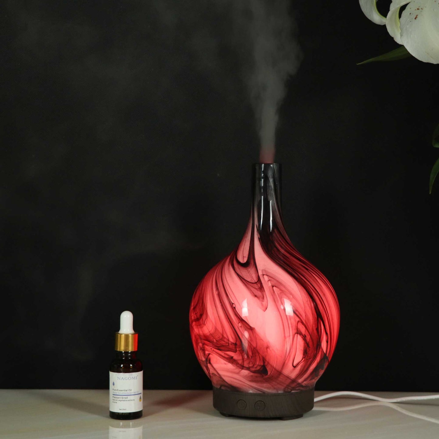 Wind-Down Humidifier & Essential Oil Aroma Diffuser - 100ml Glass Marble Aromatherapy Mist