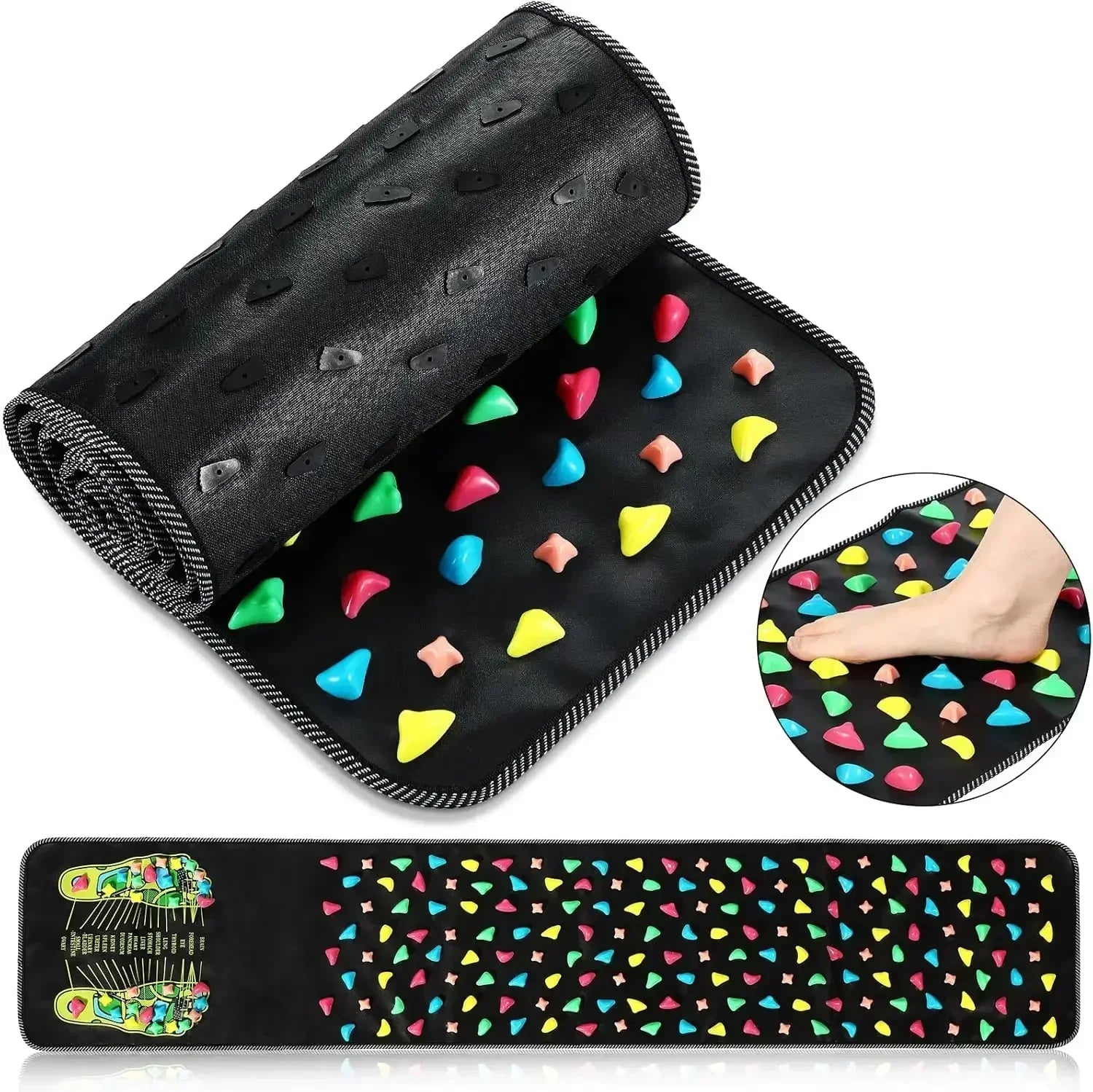 Portable foot massage mat with imitation stone nodes for acupressure and relaxation | Mind Haven Health Product