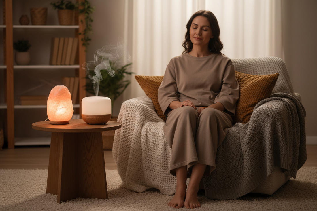 how to createa calm environment with lighting, diffusers and relaxation 