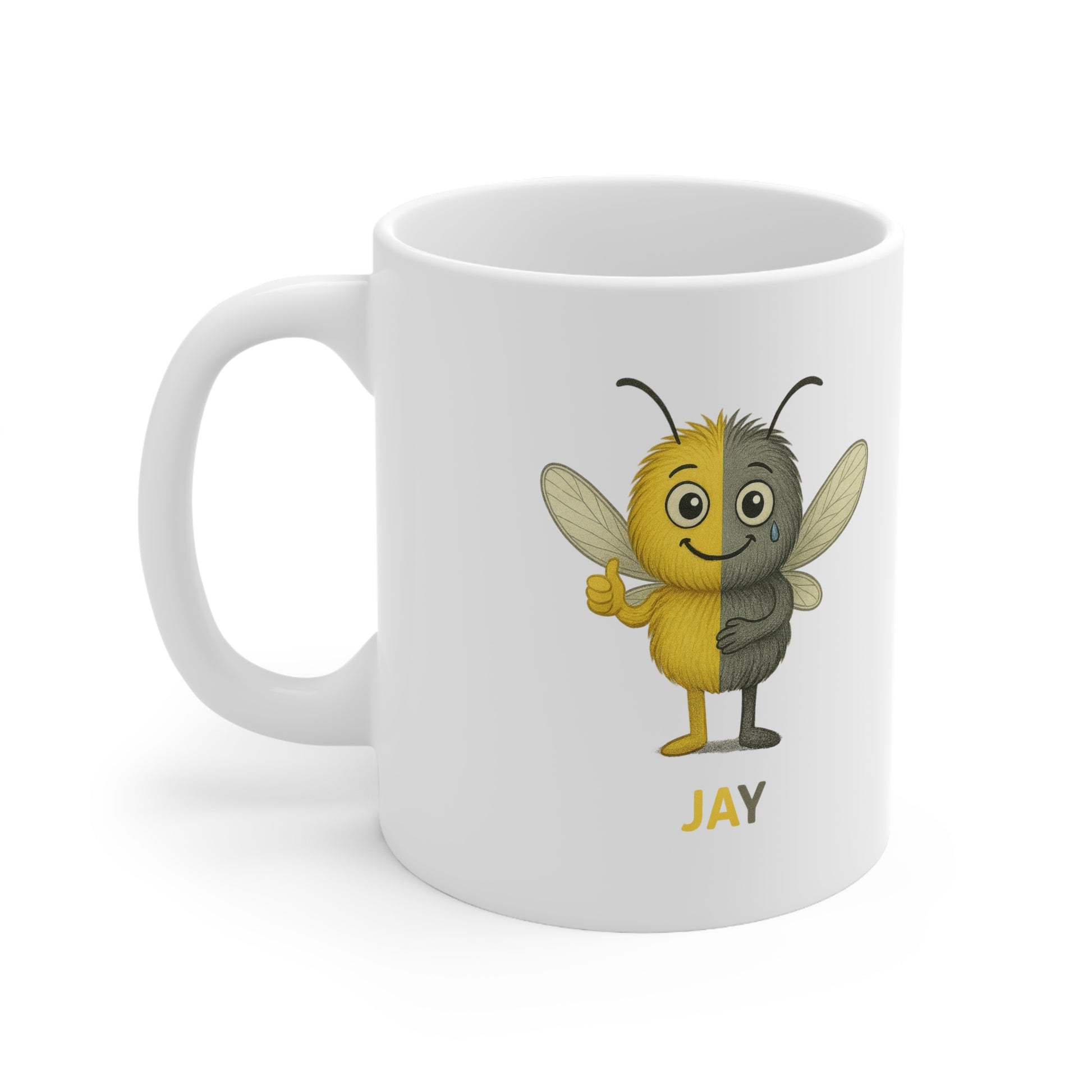 Jay Bipolar awareness illustration on mug – Mental Health Musings design