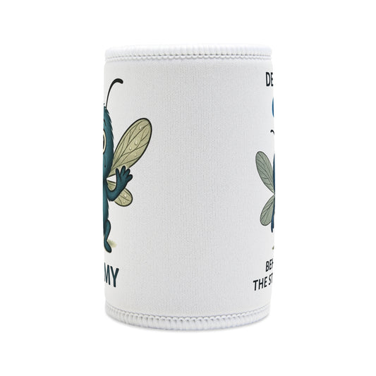 Stormy Depression awareness illustration on stubby holder – Mental Health Musings