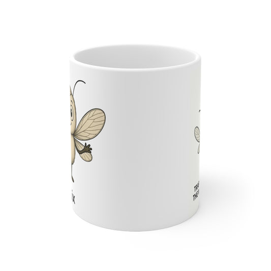 Felix OCD awareness cartoon on mug – Mental Health Musings design