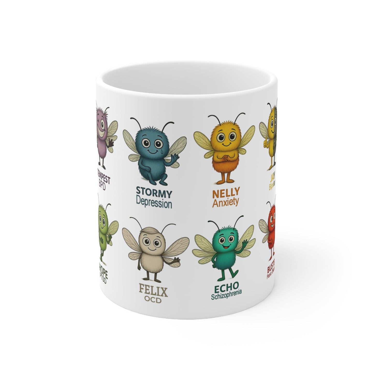 Storm Mosquitos Character Mug – Full Cast Line-Up Cup 11oz.