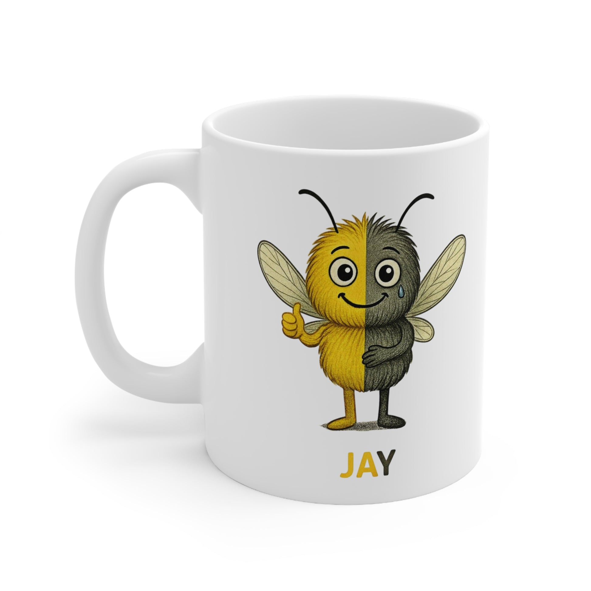 Jay - bipolar mug- storm mosquitos apparel character design