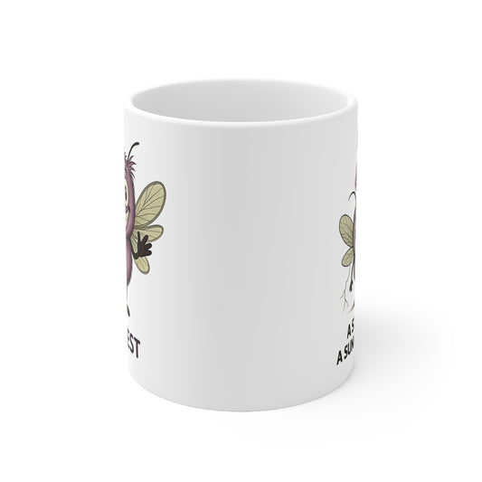 Tempest BPD awareness cartoon mosquito on mug – Mental Health Musings merch