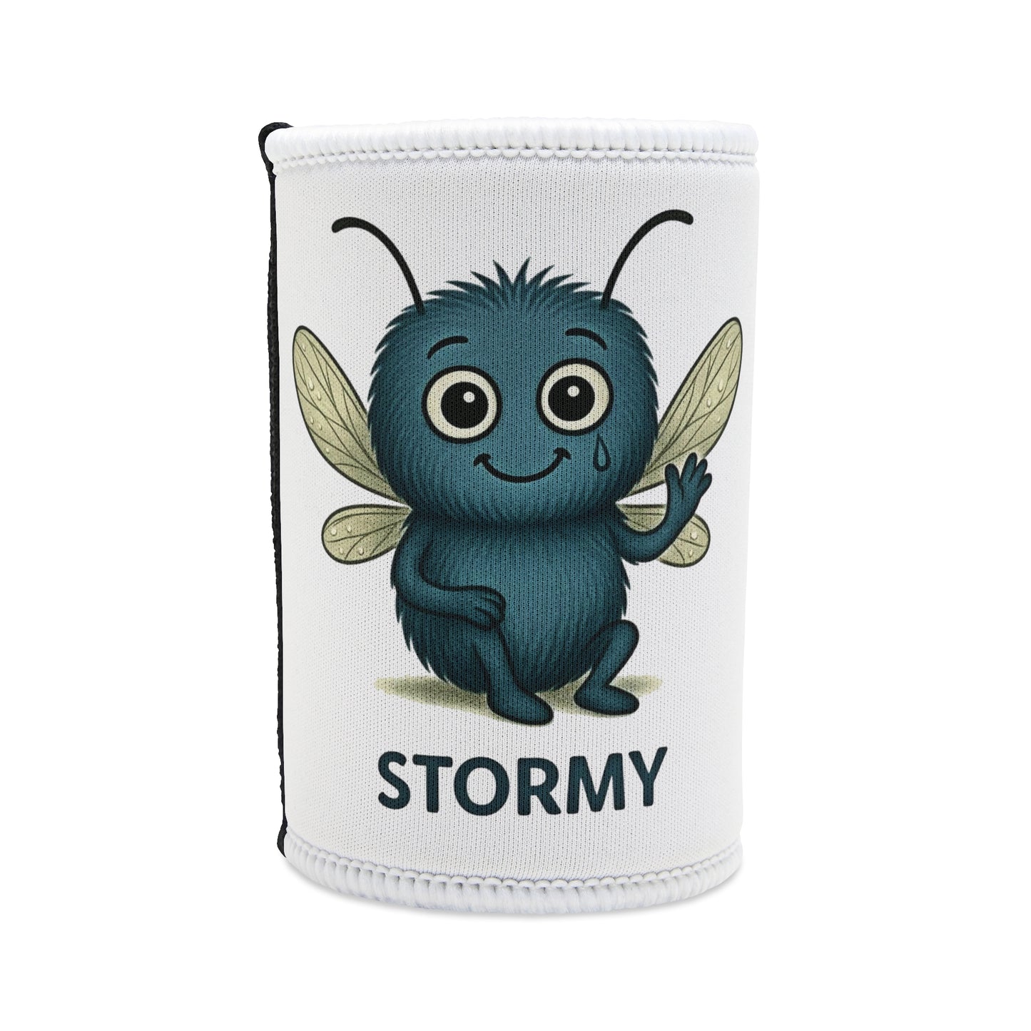 Stormy Depression awareness illustration on stubby holder – Mental Health Musings