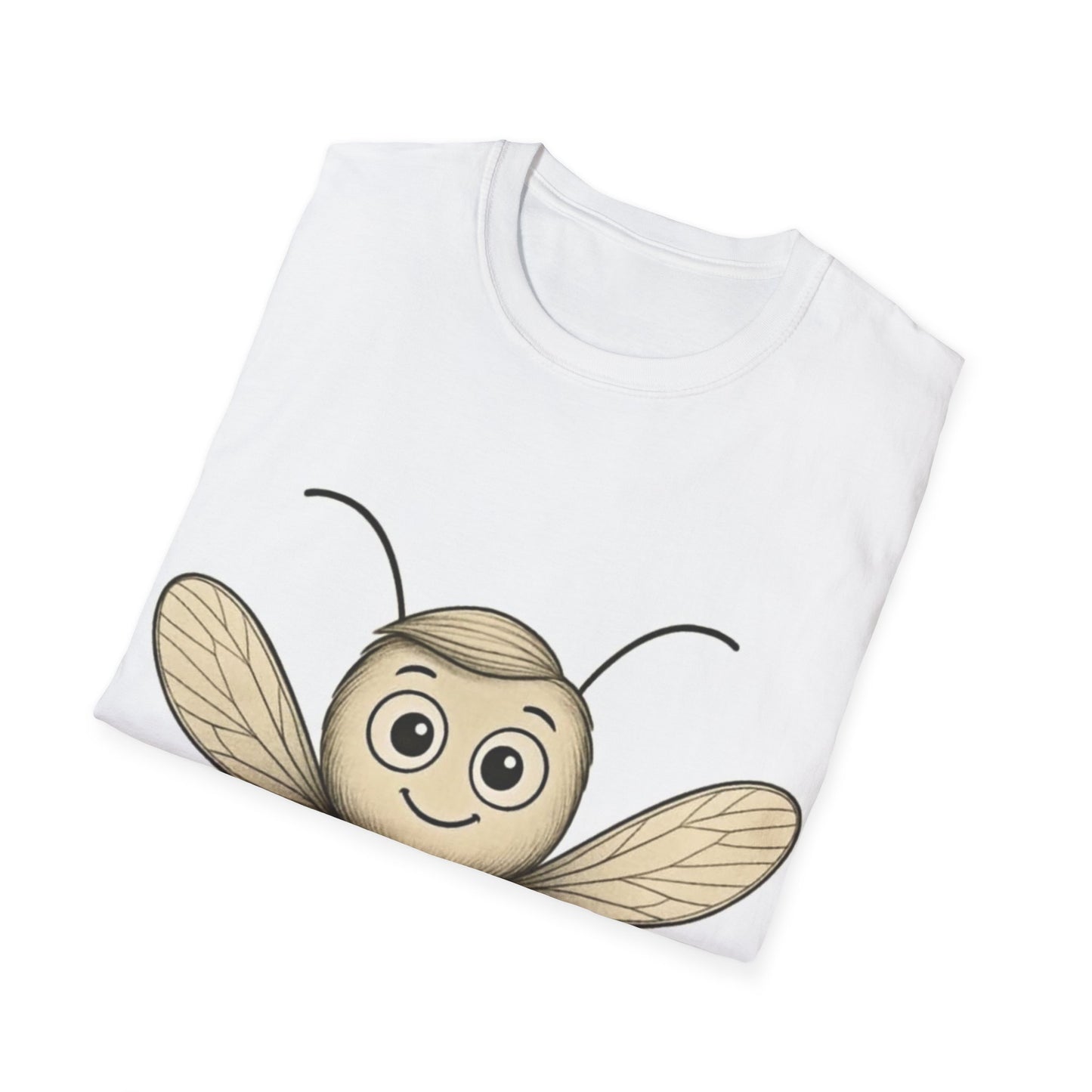 Felix OCD awareness cartoon mosquito design flat lay T-shirt – Mental Health Musings collection