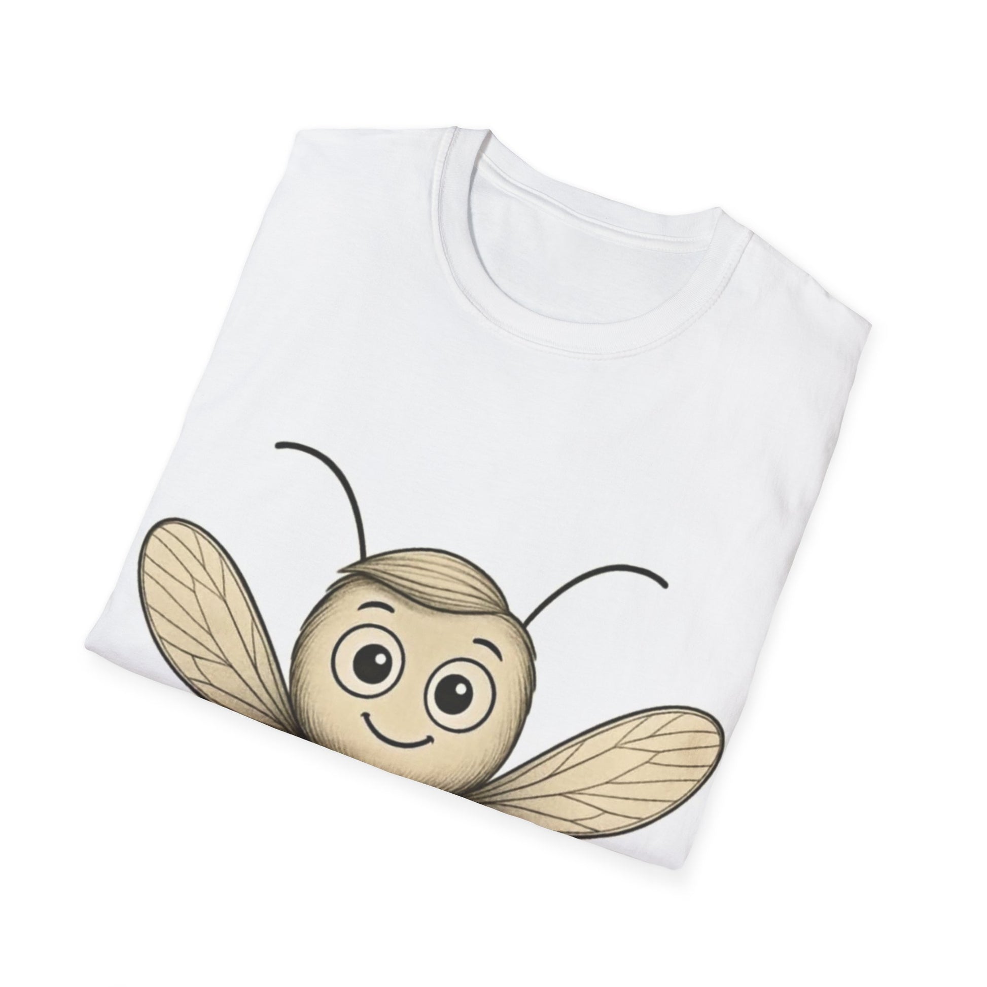 Felix OCD awareness cartoon mosquito design flat lay T-shirt – Mental Health Musings collection
