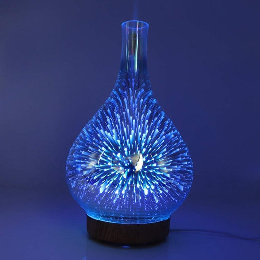 Wind-Down Humidifier & Essential Oil Aroma Diffuser – Mirror 3D Fireworks USB