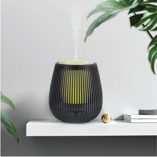 Black portable 100ml USB essential oil aroma diffuser with LED lights