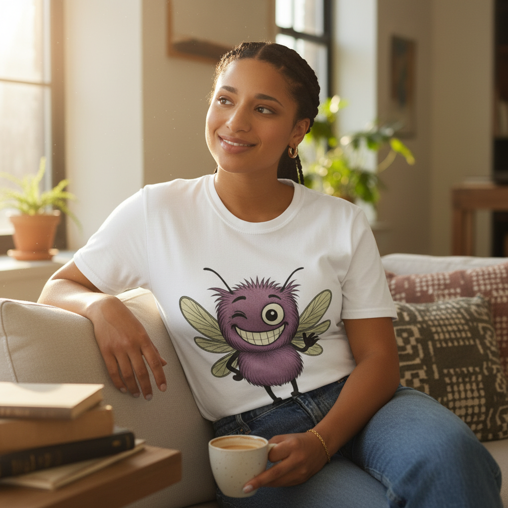 Lifestyle image of t-shirt with tempest character representing BPD mosquito design